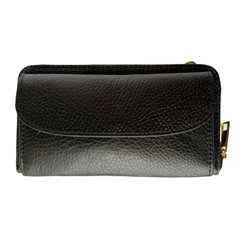 Italian Leather Cross-Body Bag Black