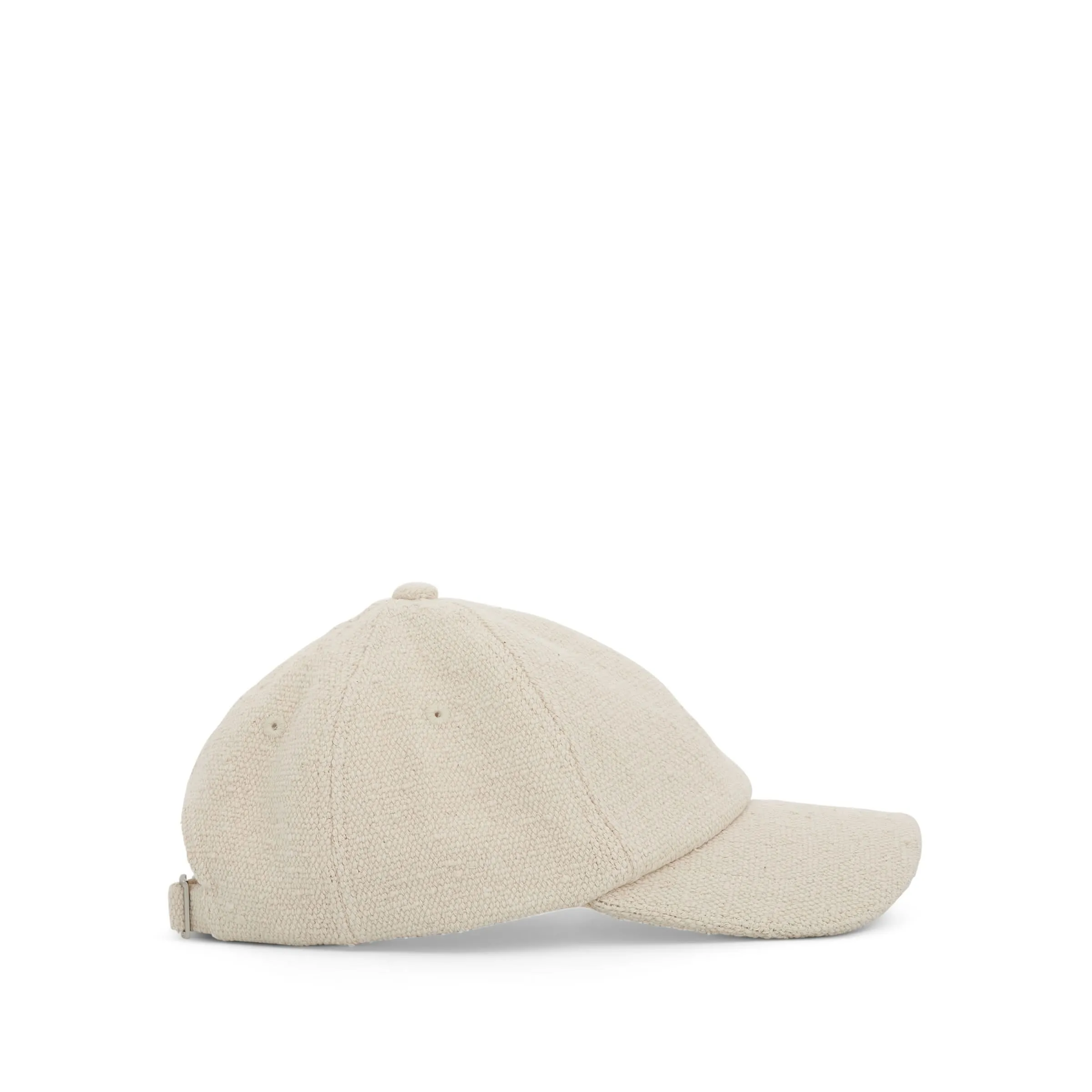 Jacquemus Signature Canvas Cap in Off-White