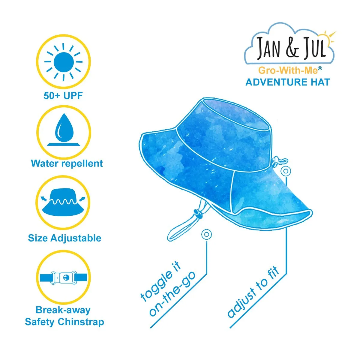 Jan & Jul Gro-with-me Aqua Dry Adventure Hat - Grey