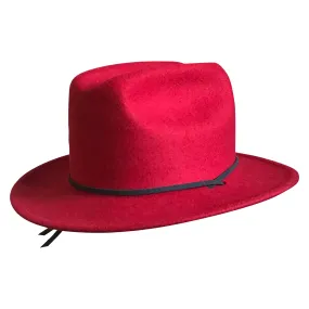 Kid's Red Felt Western Cowgirl Hat with Chin Strap