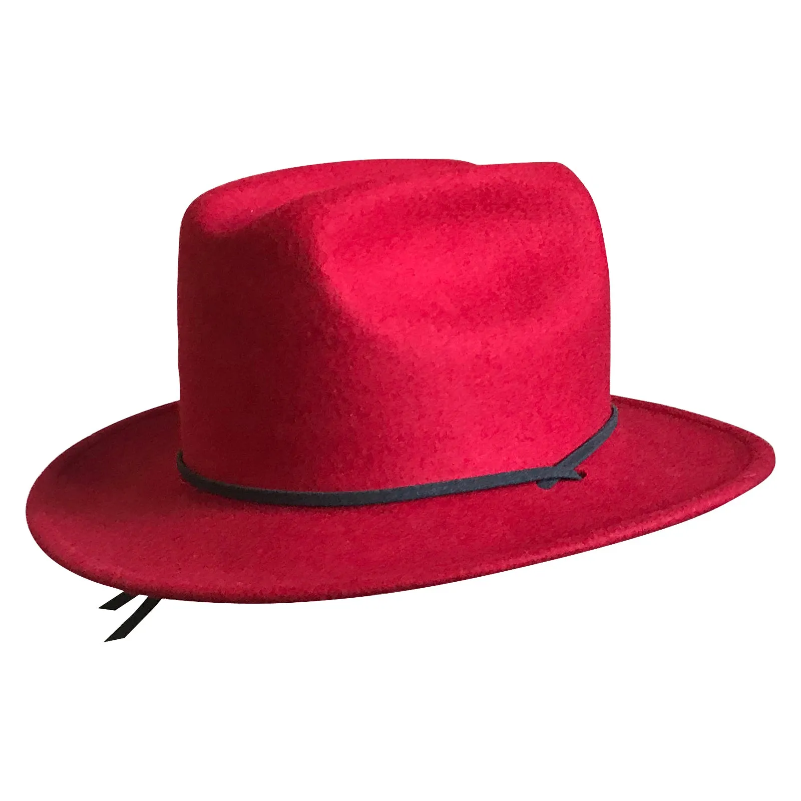 Kid's Red Felt Western Cowgirl Hat with Chin Strap