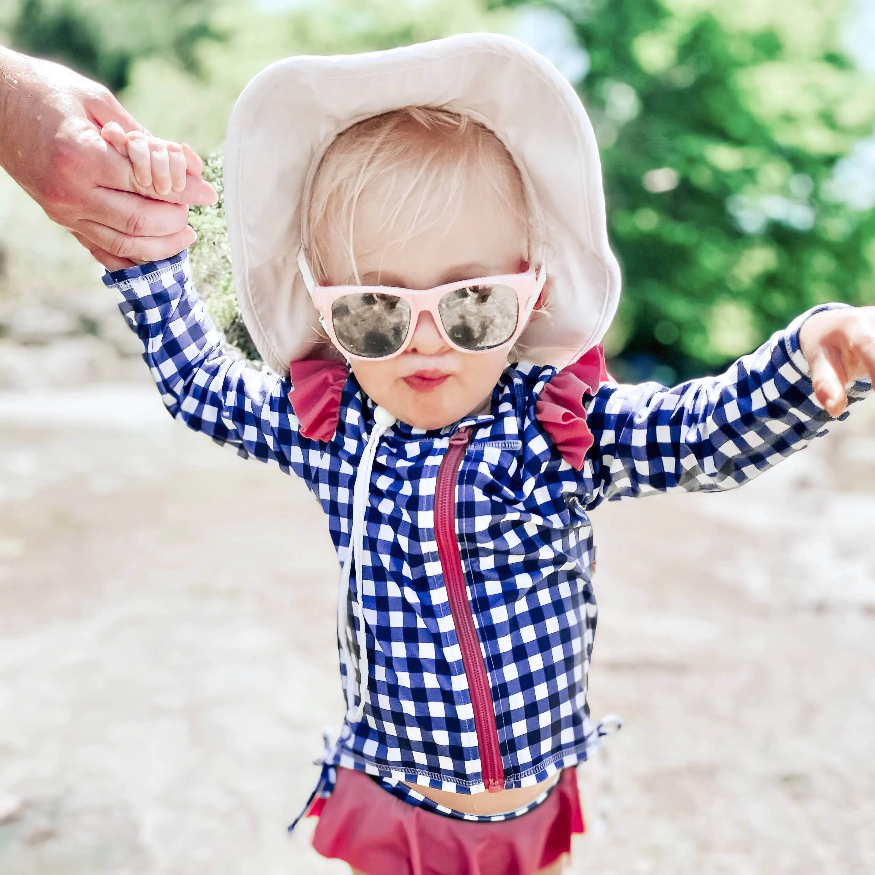 Kids Wide Brim Sun Hat "Fun Sun Day Play Hat" - White