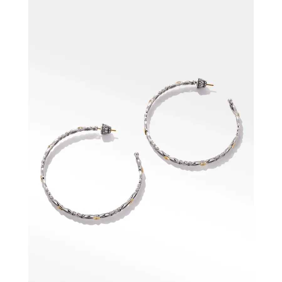 Konstantino Muse Collection Silver and Gold Large Hoop Earrings