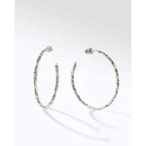 Konstantino Muse Collection Silver and Gold Large Hoop Earrings