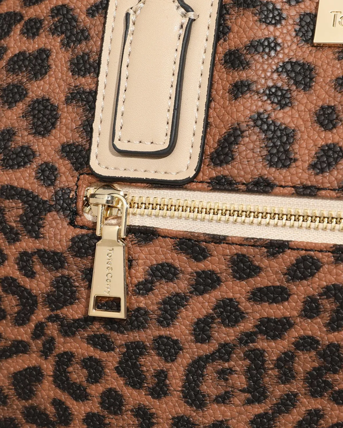 Leopard Print Tote Bag in Beige