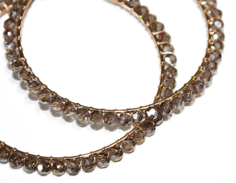 Mega Jewelette Crystal Hoop Earrings by Bali Queen