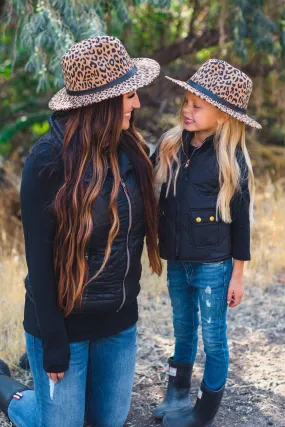 Mom & Me - Cheetah Felt Brim Hats