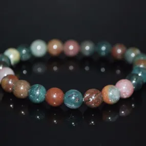 Natural Indian Agate Gemstone Unisex / Men's Bracelets