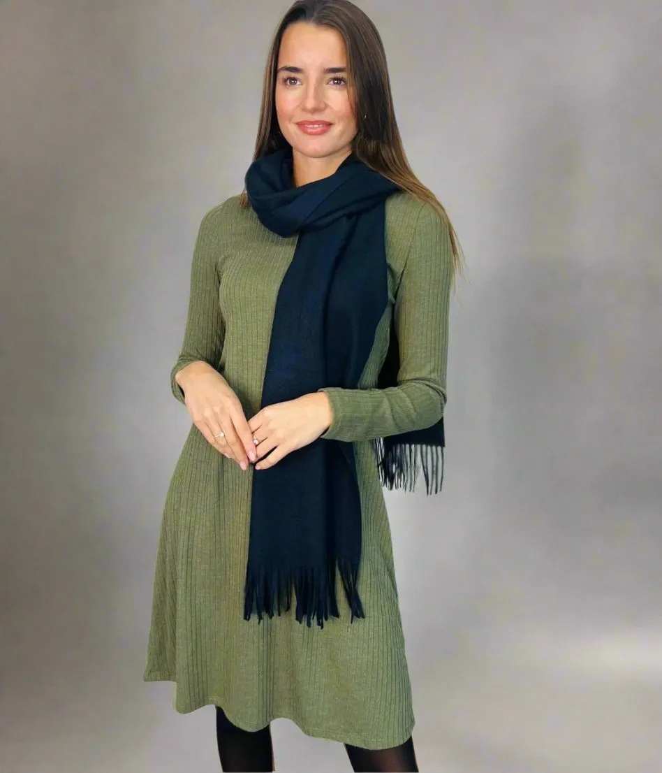 Navy Cashmere Blend Classic Scarf