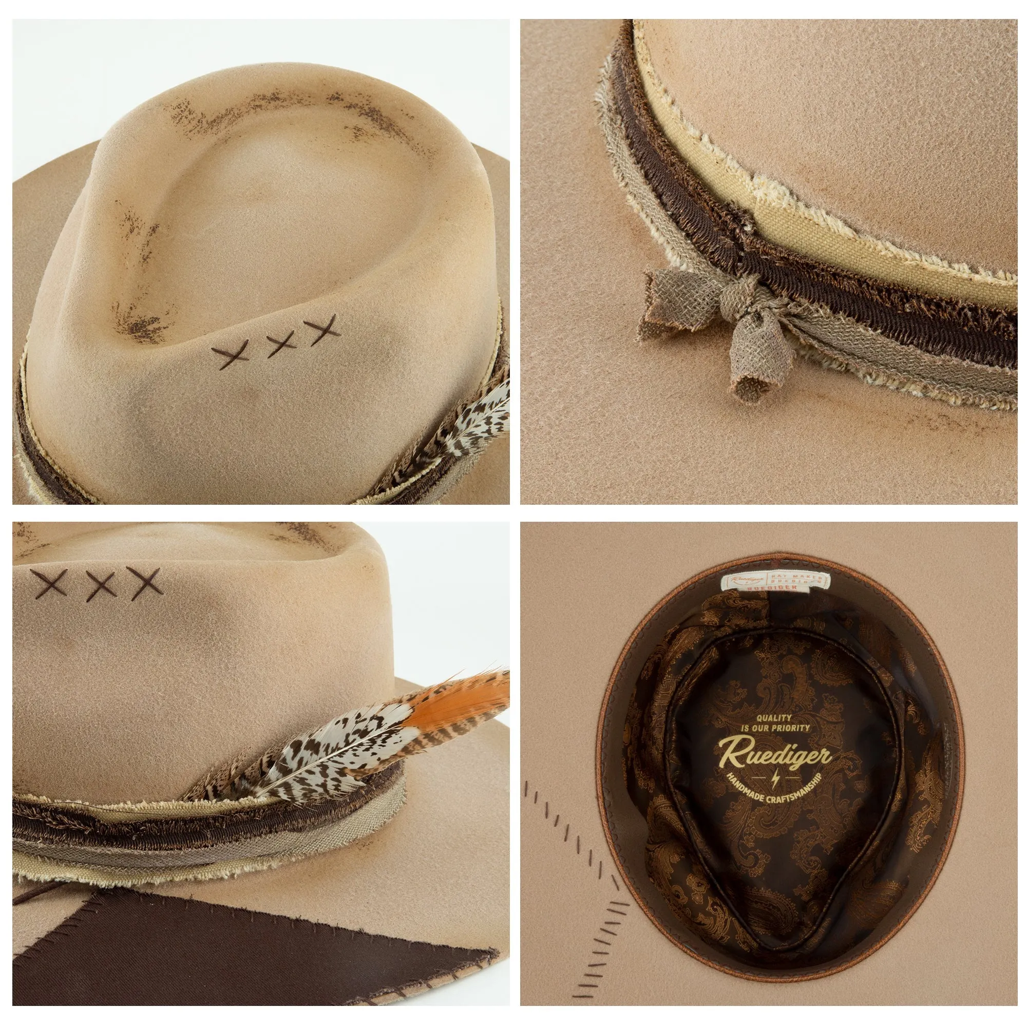 Nexus - Mixed Colored Band Binding Distressed Fedora Hat