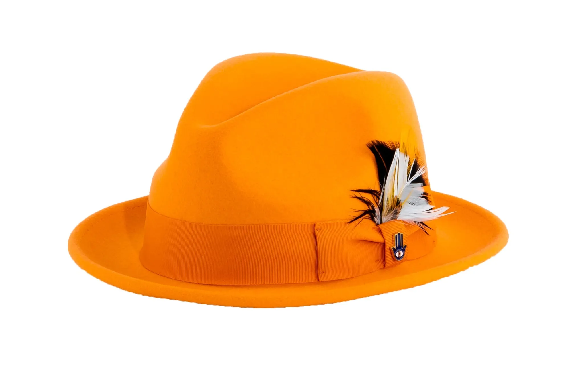 Orange Brooks Trilby 100% Australian Wool Felt Crushable Hat