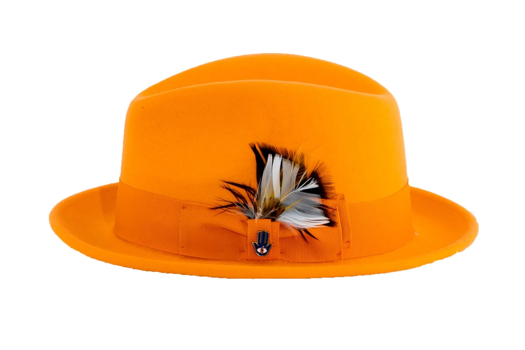 Orange Brooks Trilby 100% Australian Wool Felt Crushable Hat