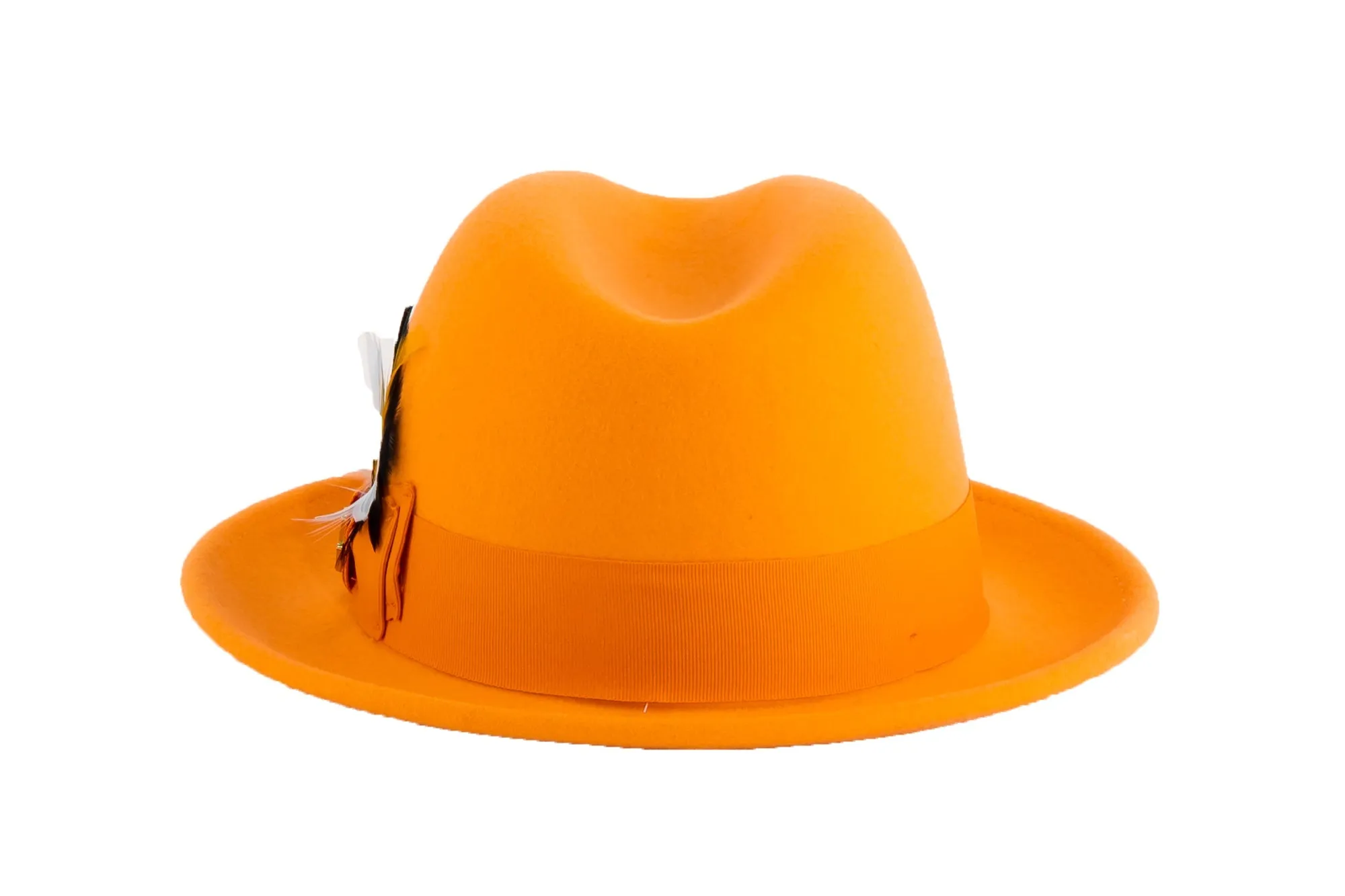 Orange Brooks Trilby 100% Australian Wool Felt Crushable Hat