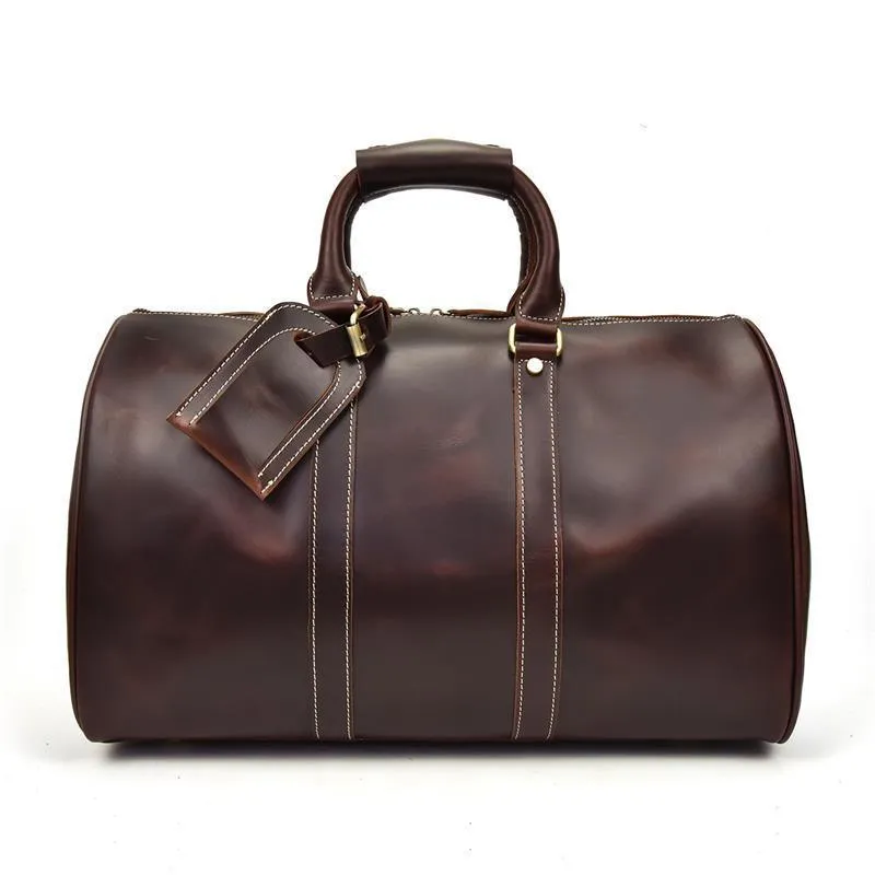 Professional Business Travel Bag For Men Leather Duffel