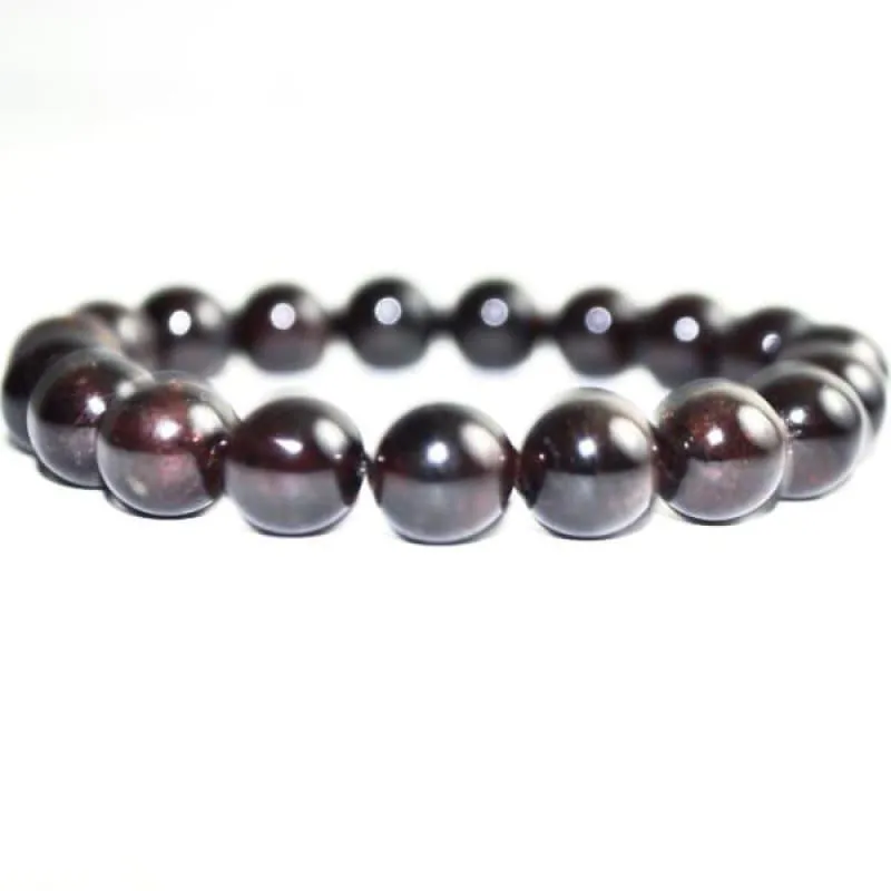 Red Garnett Gemstone Unisex / Men's Stretch Bracelets