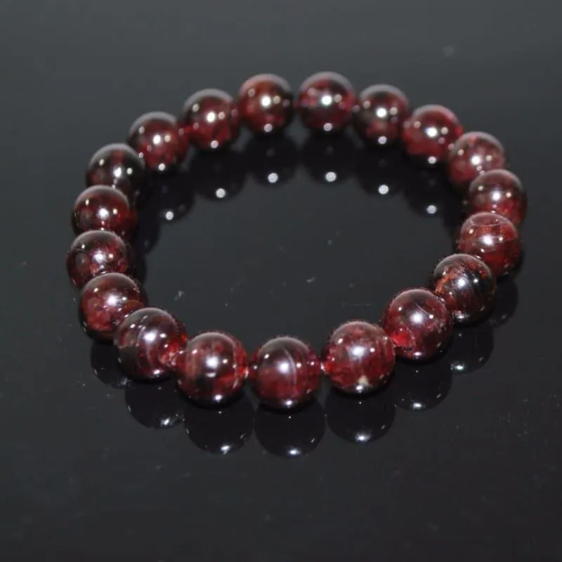 Red Garnett Gemstone Unisex / Men's Stretch Bracelets