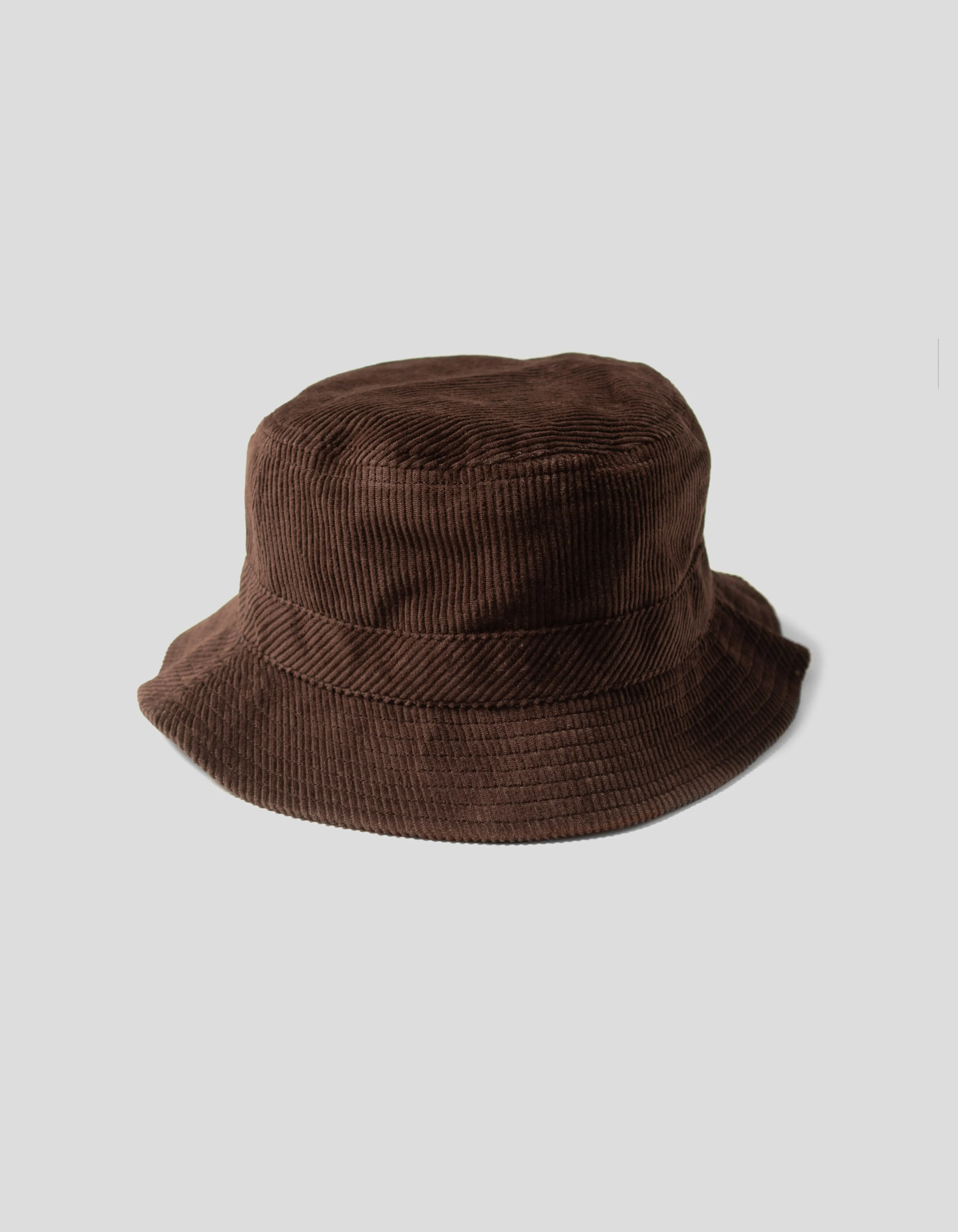 REVERSIBLE CORDUROY BUCKET HAT - BROWN