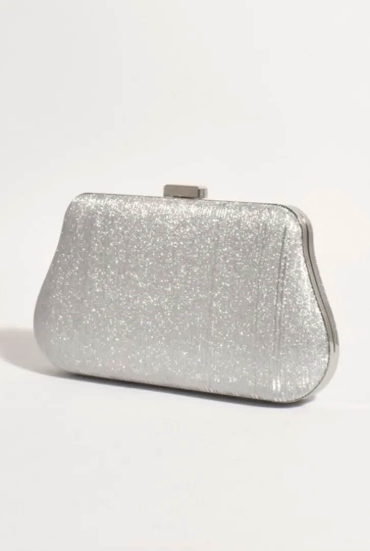 Roxy Deco Curved Structured Clutch Silver