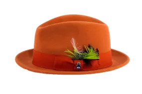 Rust Brooks Trilby 100% Australian Wool Felt Crushable Hat