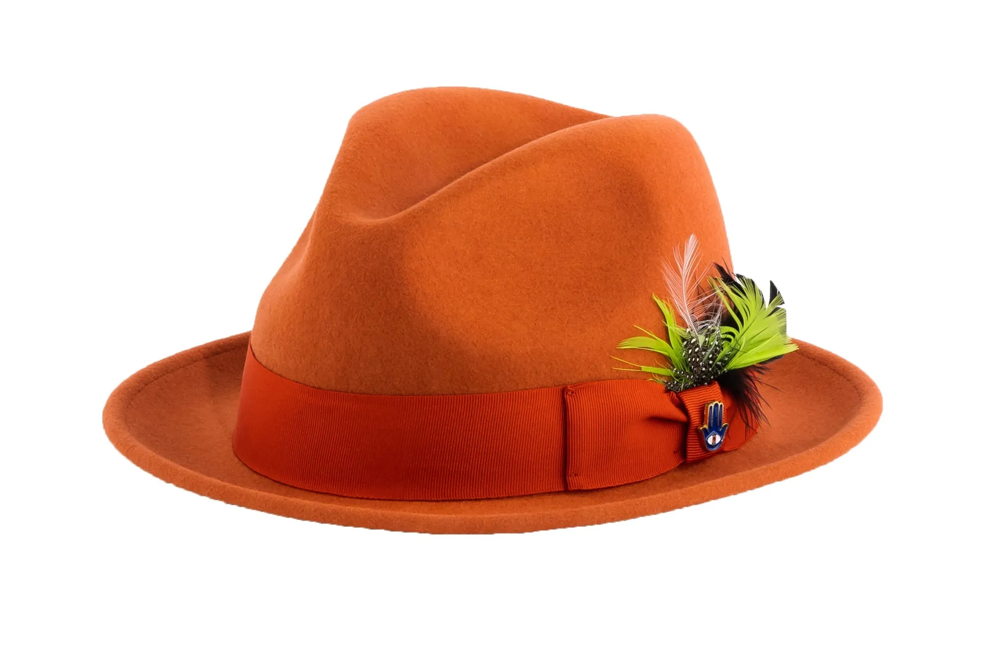 Rust Brooks Trilby 100% Australian Wool Felt Crushable Hat