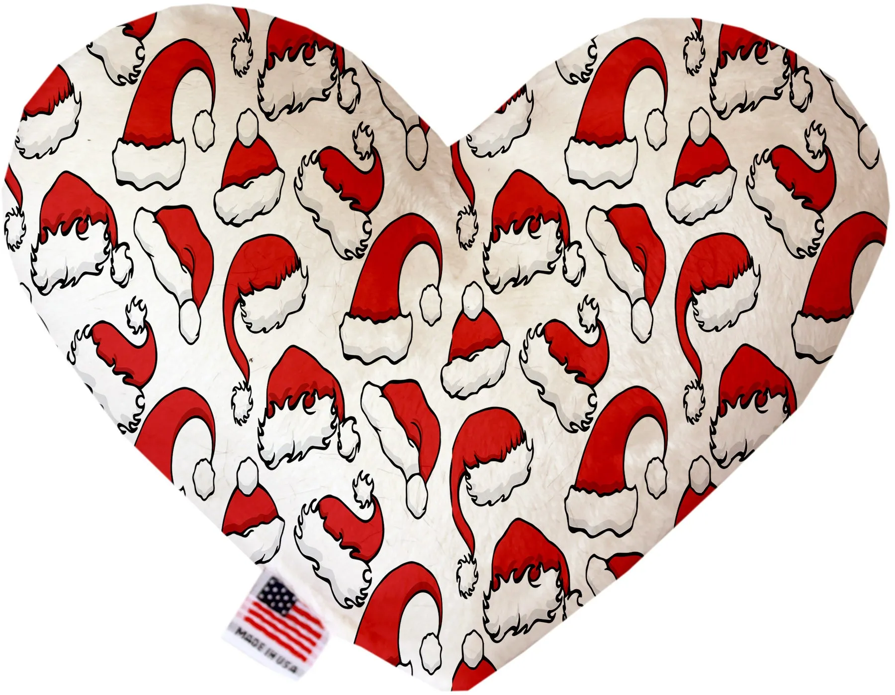 Santa Hats 6 Inch Canvas Heart Dog Toy