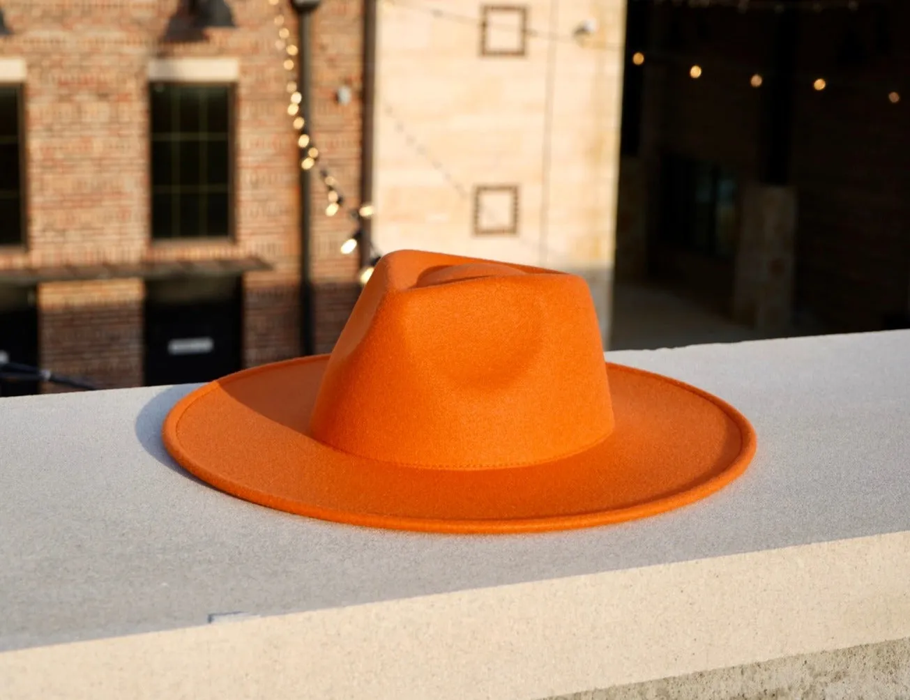 Savannah Wide Brim Fedora - Orange