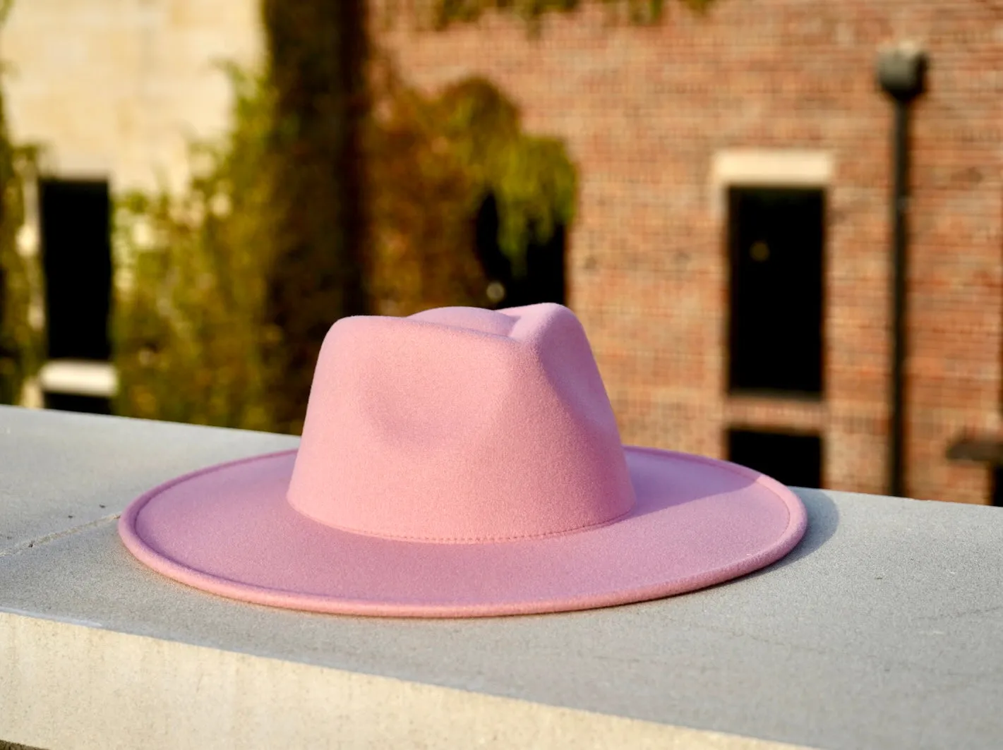 Savannah Wide Brim Fedora - Pink