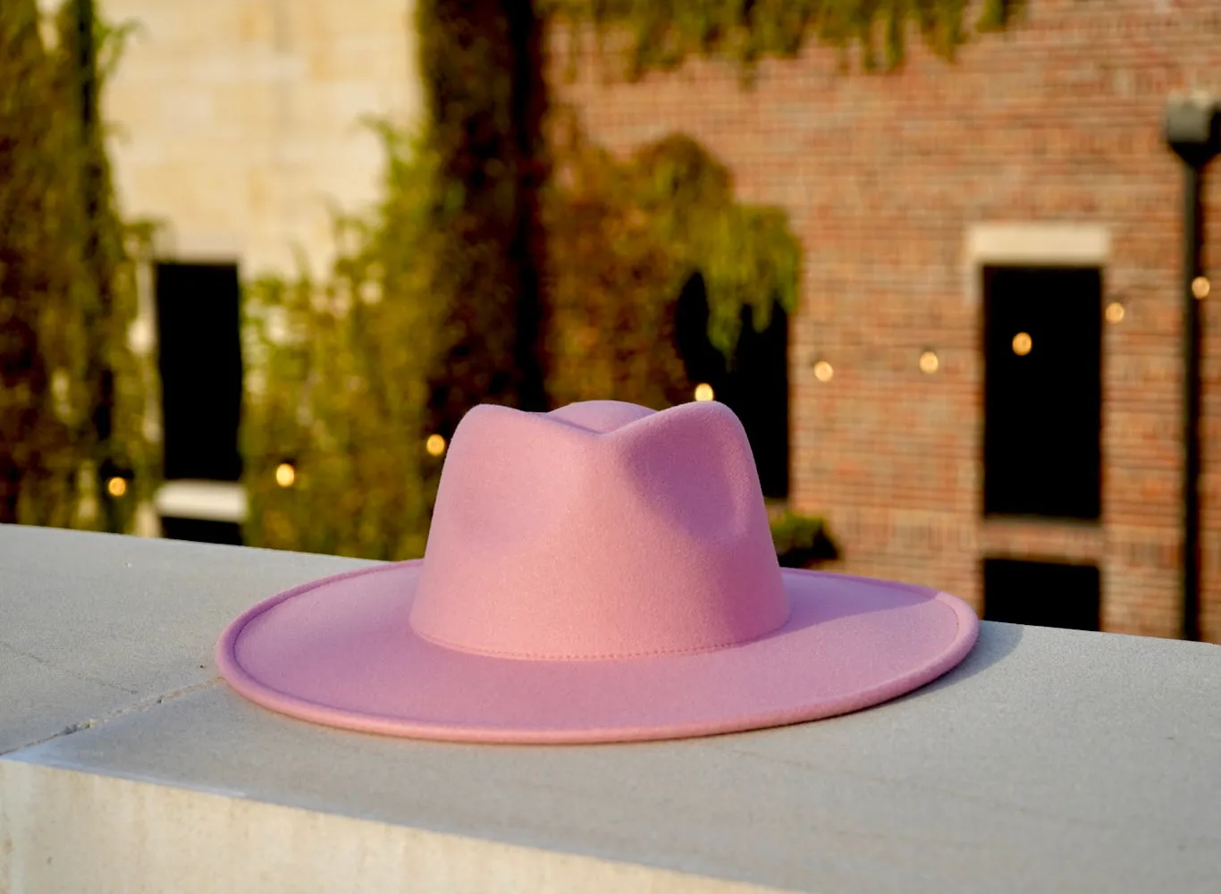 Savannah Wide Brim Fedora - Pink