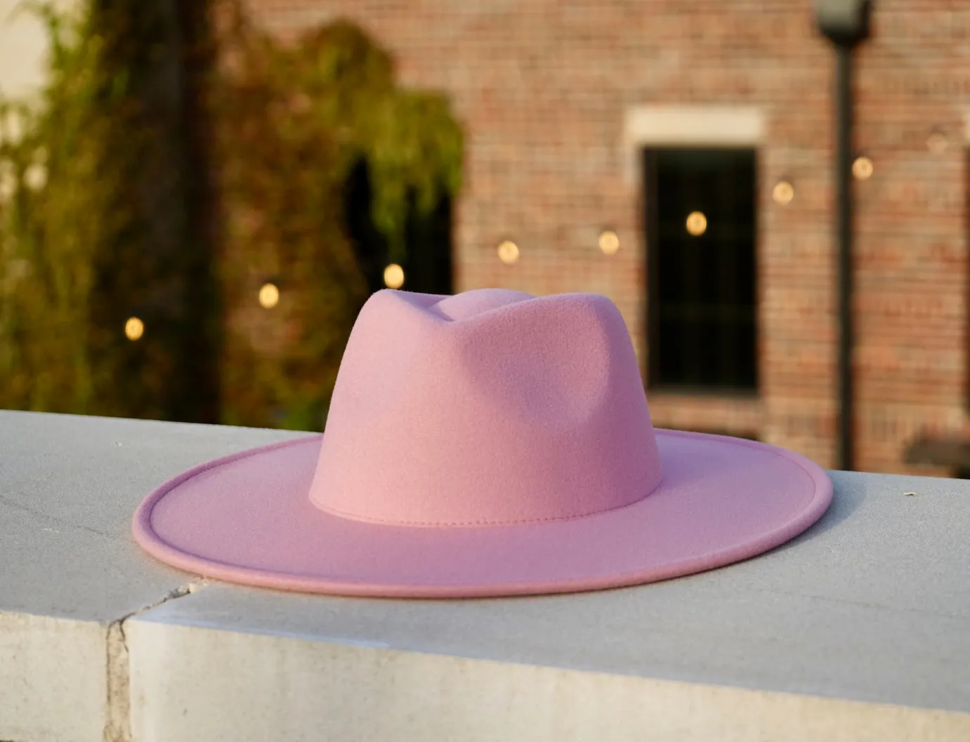 Savannah Wide Brim Fedora - Pink