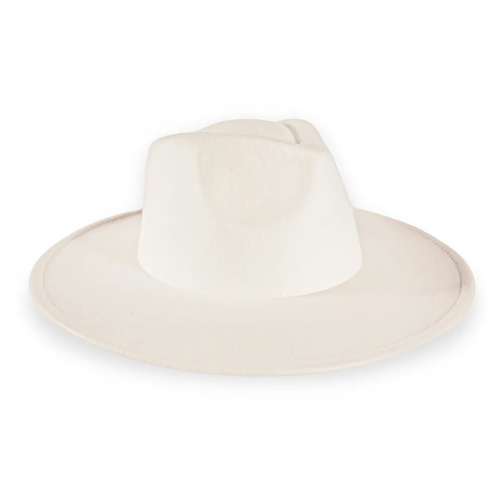 Savannah Wide Brim Fedora - White