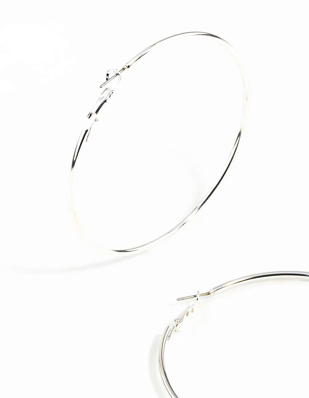 Silver Medium Hoop Earrings