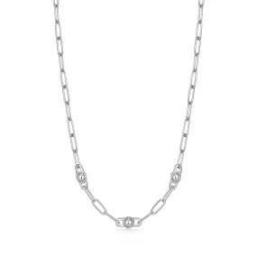 Silver Orb Link Chunky Chain Necklace