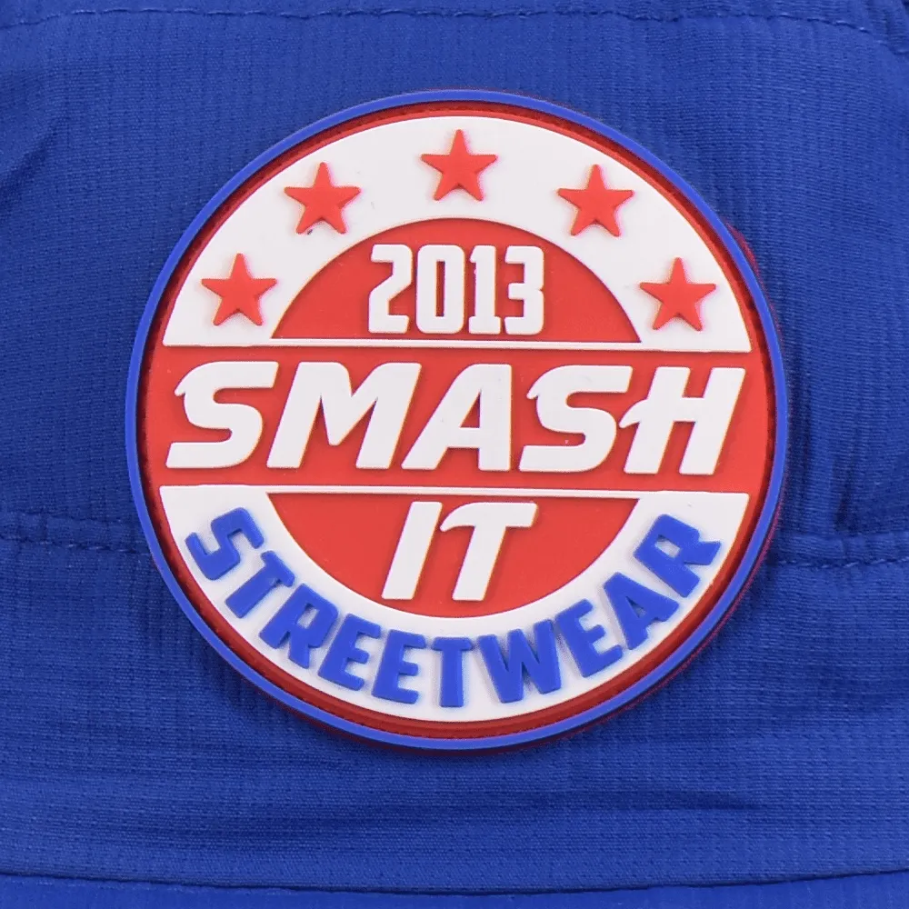 Smash It Sports Bucket Hat Royal with Red/White/Blue Stamp