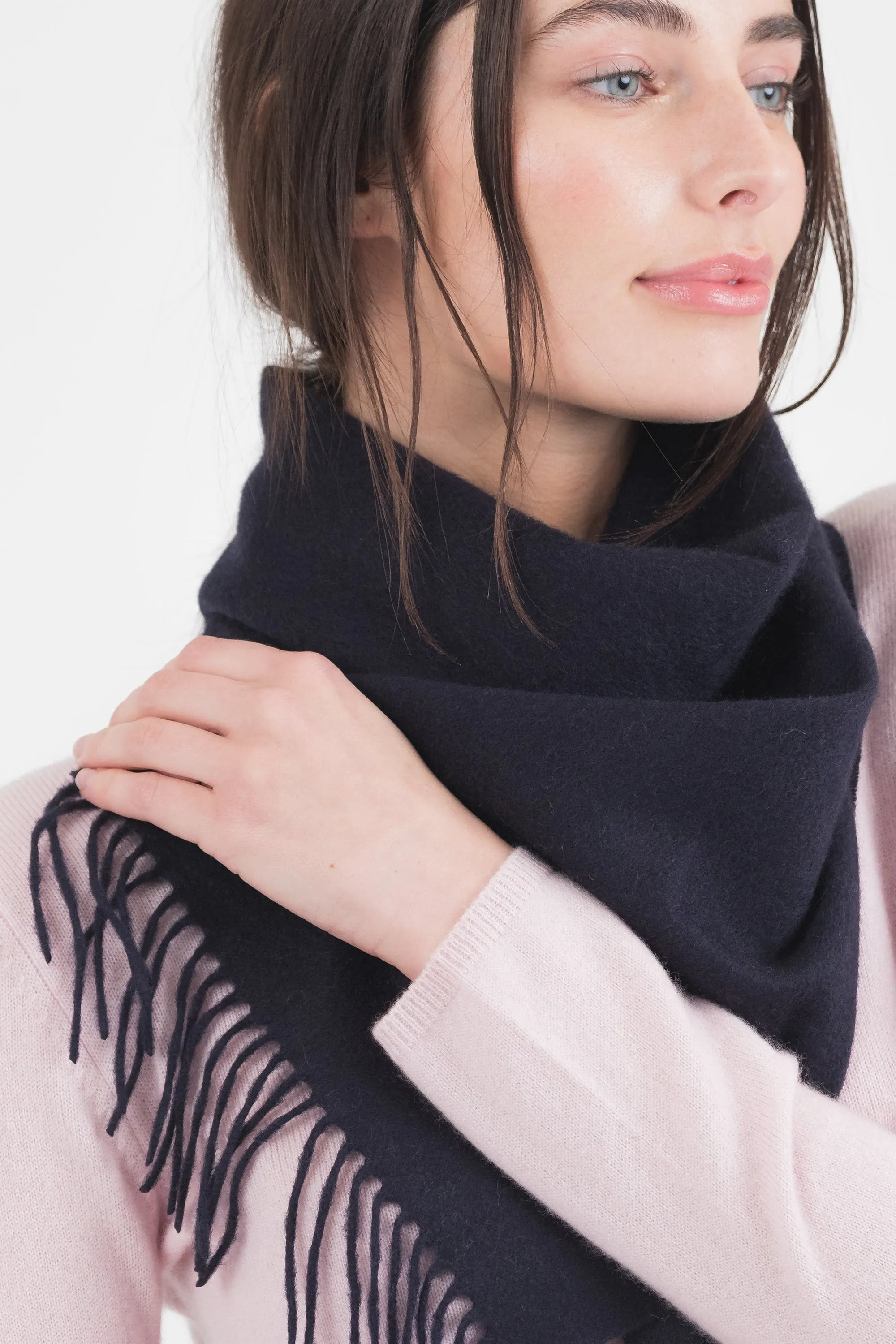 Solid Cashmere Scarf - Dark Navy