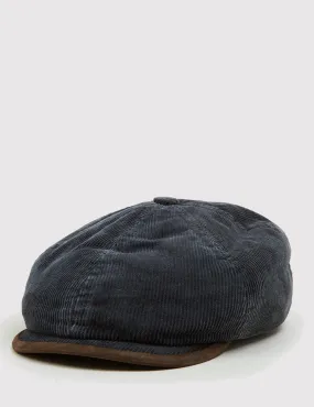 Stetson Hatteras Corduroy Newsboy Cap (Cotton) - Black