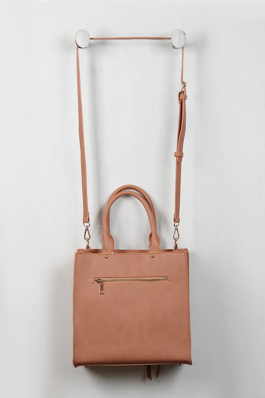 Structured Boxy Vegan Leather Tote Bag