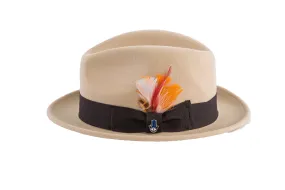 Tan Brooks Trilby 100% Australian Wool Felt Crushable Hat