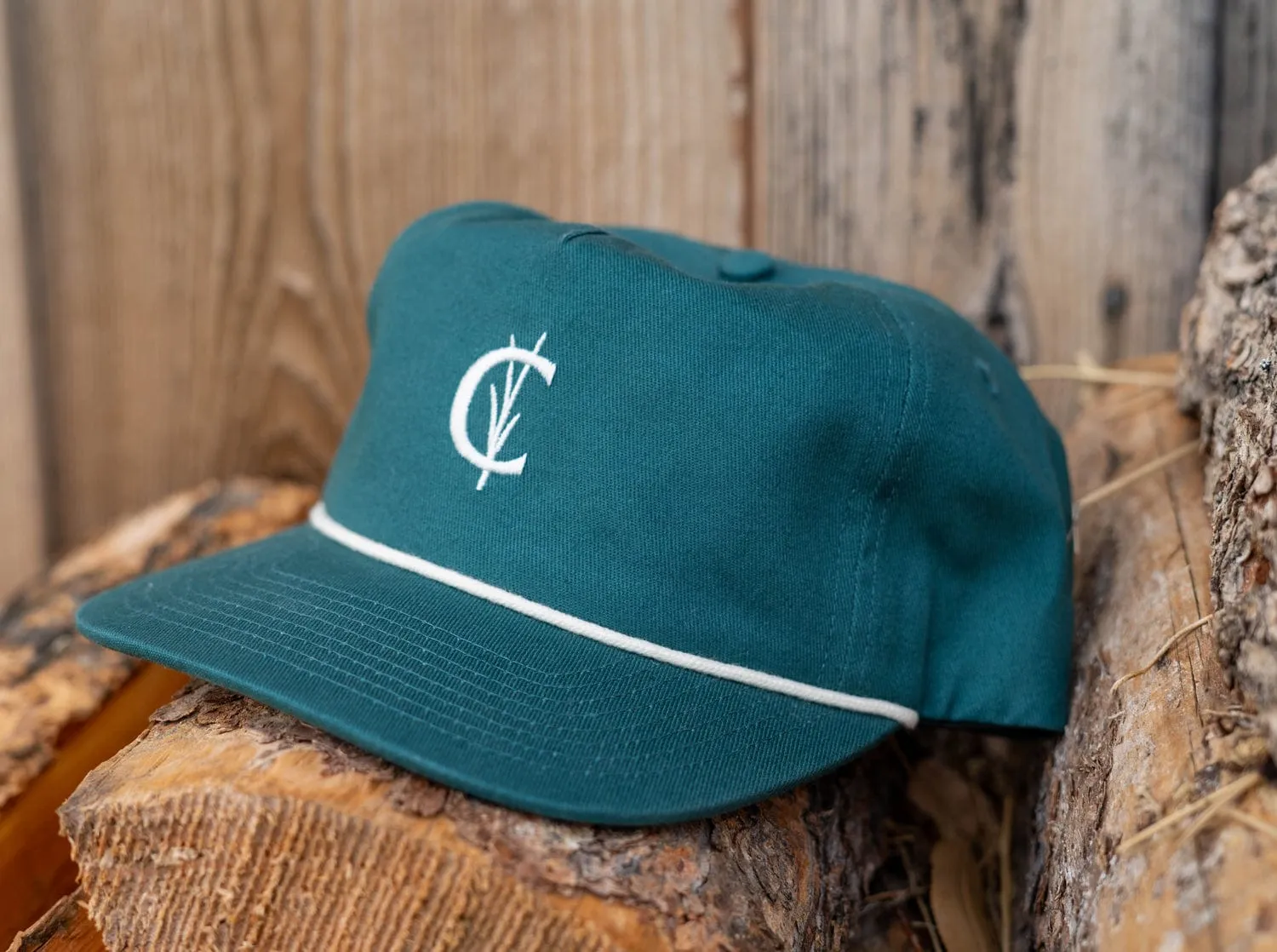 Throwback Hat - Grassy C Rope - Storm Green Twill