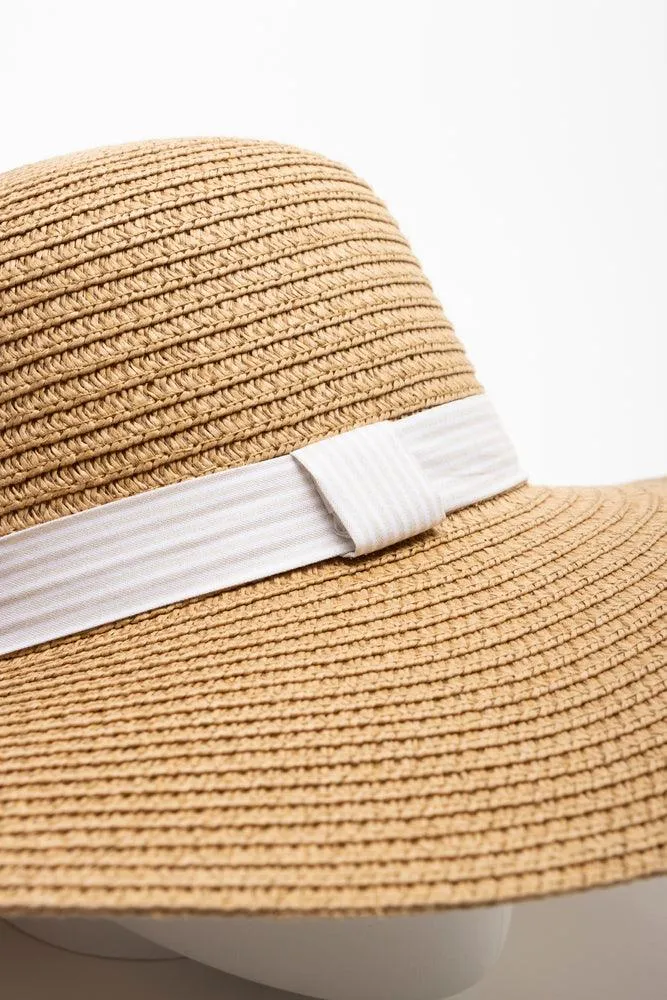 Tonal Strip Detail Floppy Sun Hat