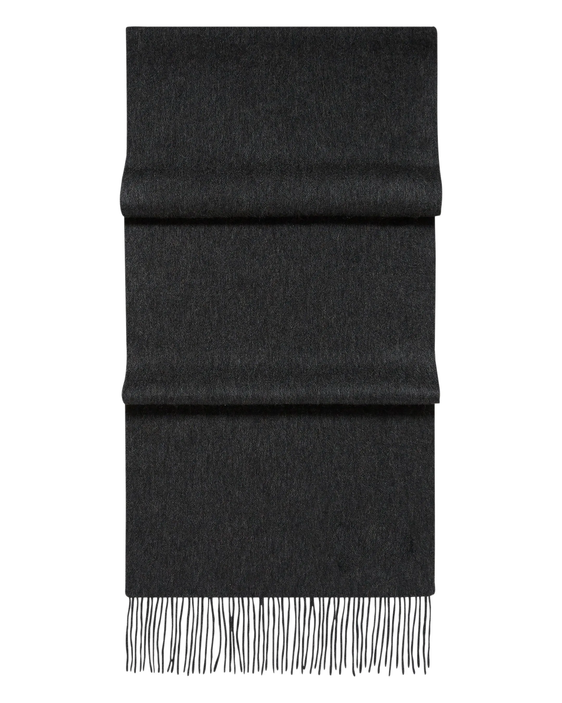 Unisex Woven Cashmere Scarf Dark Charcoal Grey