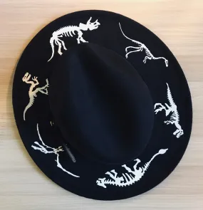 Vegan Felt Hat - Dino Skeletons