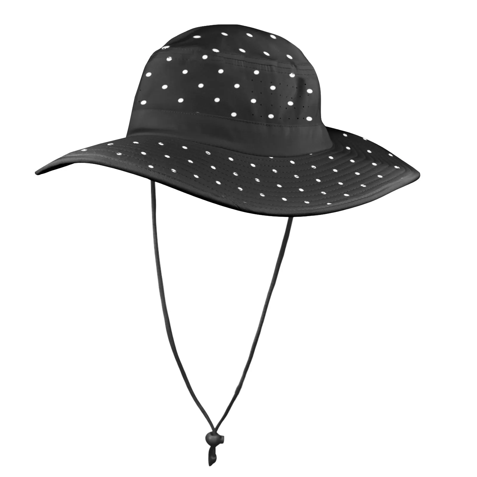 wb polka dot Wide Brim Bucket Hat