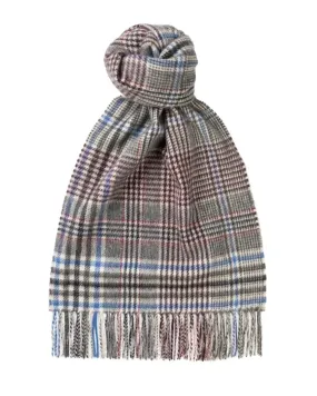 White Grey 100% Cashmere Tweed Scarf