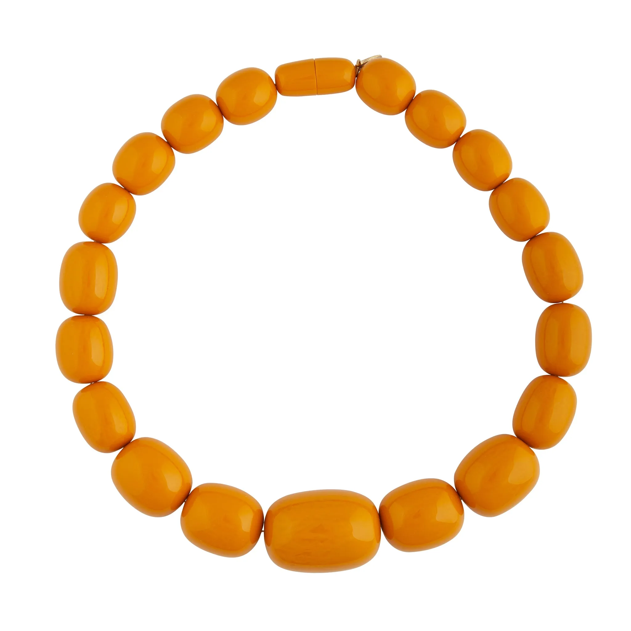 Yellow Acrylic Bead Short Necklace