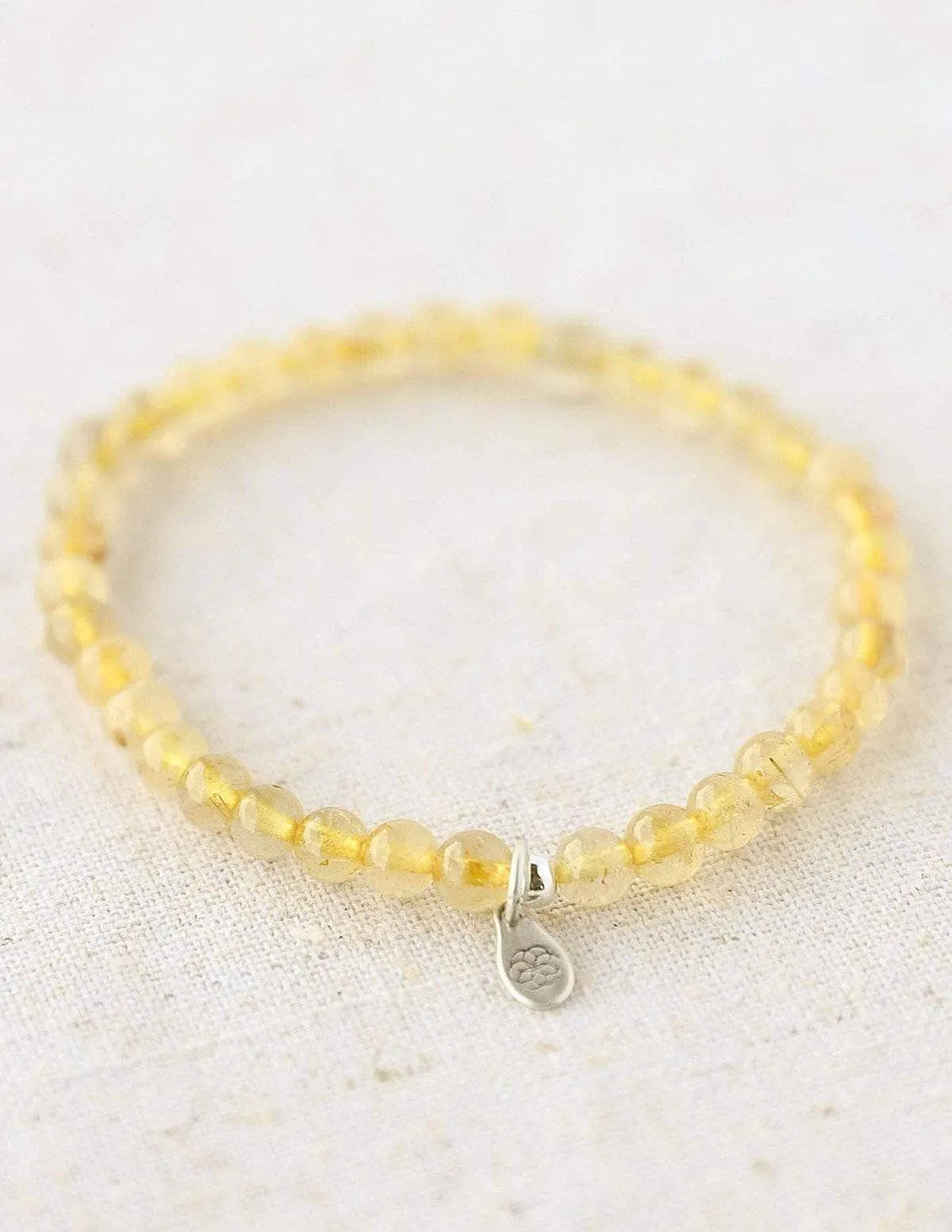 Yellow Rutilated Quartz Mini Gemstone Bracelet